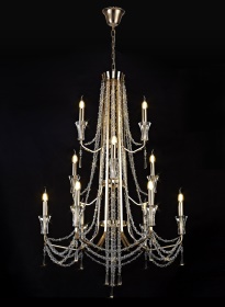 Armand French Gold Crystal Ceiling Lights Diyas Statement Crystal Fittings